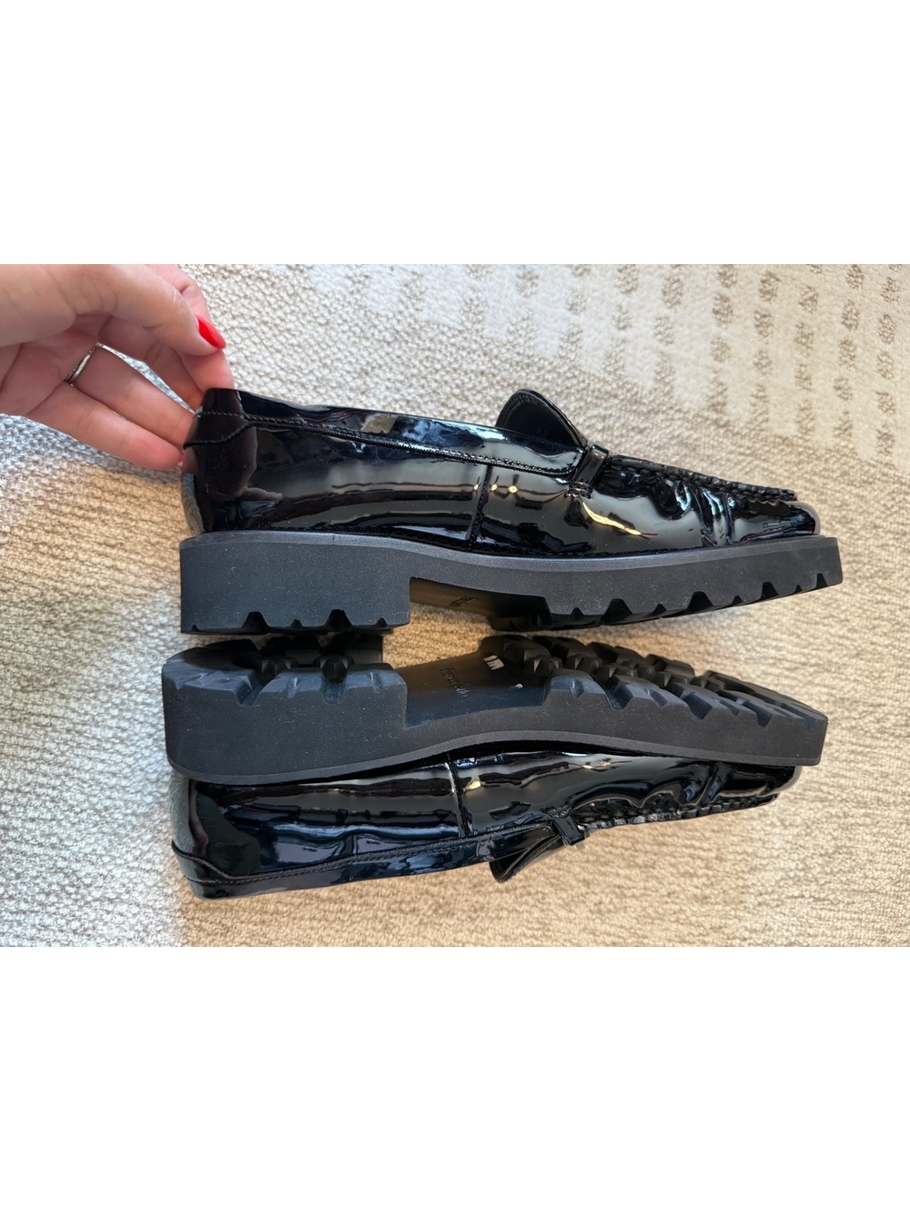 Franco Sarto Women's Black Patent Leather Loafers Size 8W - Picture 4 of 10